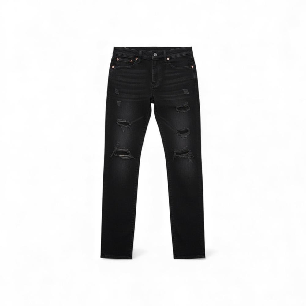 American Eagle Outfitters Black Ripped Skinny Jeans